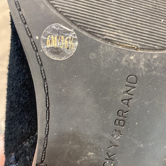 Lucky Brand Frankela Bootie Suede Ankle Boot Black Women's Size 6 - Picture 5 of 6